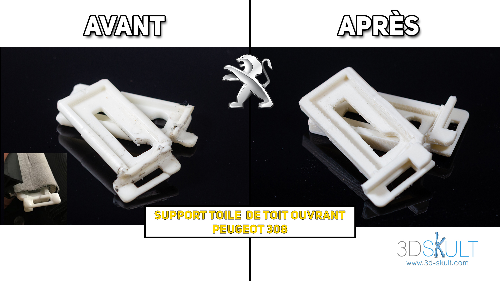 Coulisse toit ouvrant impression 3d