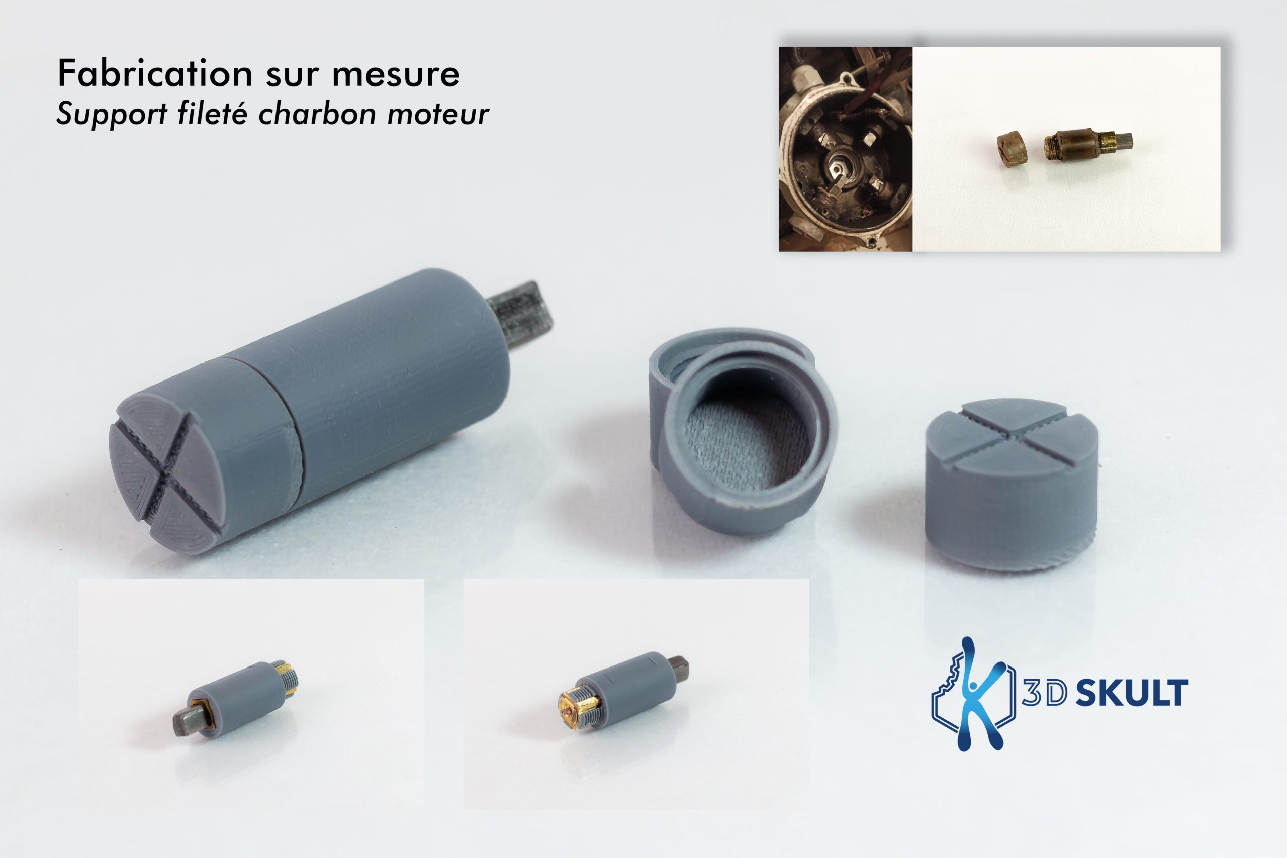 Support charbon moteur impression 3d